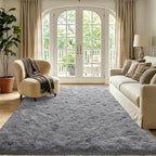 5'3''x7'5'' Grey Fluffy Soft Area Rug Non-Slip - Image 2