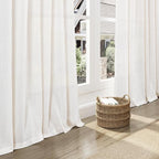 Ivory White Linen 144 Inch Curtains - Image 5