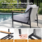 Jocoevol 4 Pieces Outdoor Sofa Conversation Set, 4 Seats Couch Set - Image 2