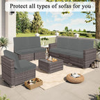 HEBE Outdoor Cushion Covers 12 Pcs, Stretch Patio Sofa Couch Cushion Cover | - Image 8