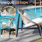 Grand patio Oversized Outdoor Chairs Set of 2, Wicker Patio Chairs - Image 2