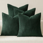MIULEE Soft Corduroy Decorative Throw Pillow Covers Army Green 18x18 | Set of 4 by MIULEE