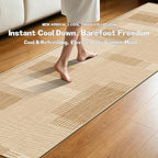 Faux Linen Washable Runner Rug Water Absorbent Surface 2x6 Beige | Non-Slip TPR - Image 5