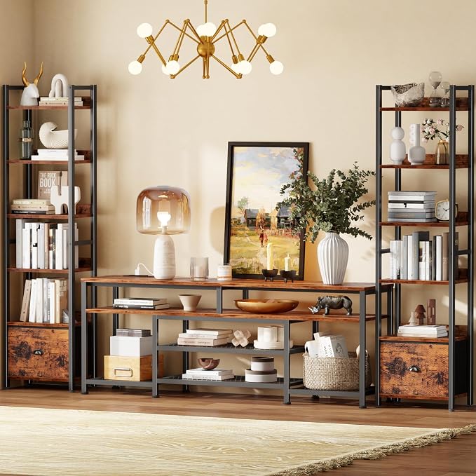 Furologee 6 Tier Bookshelf, Tall Shelf - Image 2
