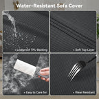 Waterproof Chair Cover with Arms 2-Piece Set Striped Slipcover - Image 3