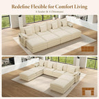 Vesgantti 142" Oversized Sectional Sofa Bed, 8-Seater Modular Sleeper Cloud - Image 7