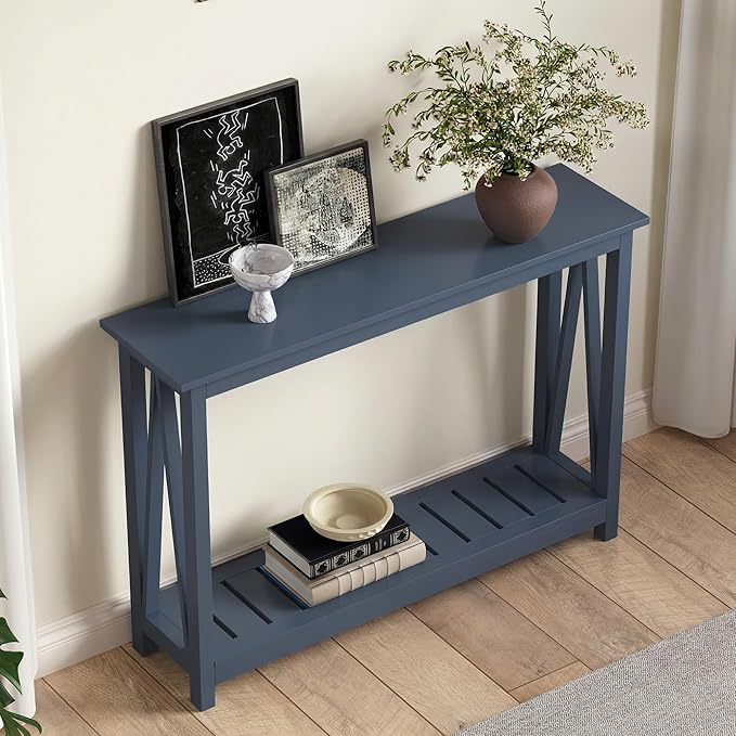 ChooChoo Farmhouse Console Table, Rustic Vintage Narrow Sofa Table - Image 4