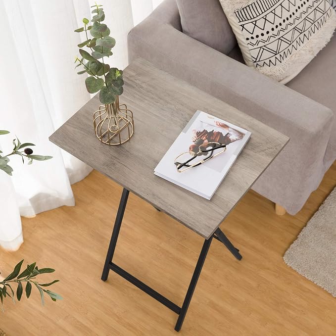 HOOBRO Folding TV Tray Tables, Industrial Snack Tables - Image 9