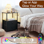 LOAKEKEL Night Stand Set 2, LED Nightstand - Image 5