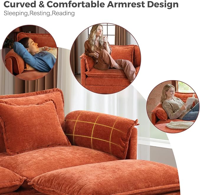ELUCHANG Oversized 153" Modular Sectional Sofa, Comfy Deep Seat Cloud Couch - Image 4