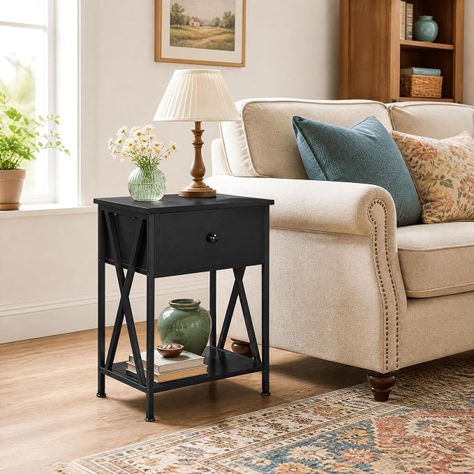 VECELO Nightstands Set of 2, Modern Bedside End Tables, Night Stands - Image 4