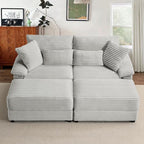 SUNWAVE 74" W Double Chaise Lounge Chair Indoor, Oversized Loveseat - Image 7
