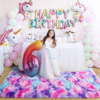 5x7 Tie-Dyed Pink Purple Blue Fluffy Area Rug Non-Slip - Image 4