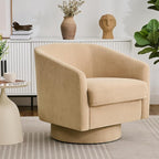 Swivel Barrel Accent Chair, Round Chenille Fabric Living Room Arm Chairs by ErdoruLiving