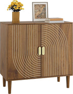 Smuxee Walnut Sideboard Cabinet, Freestanding Buffet Cabinet - Image 9
