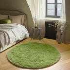 Grass Green Round Rugs 5ft for Bedroom Living Room, Fluffy Circle Area Rug for - Image 5