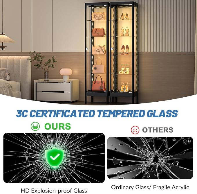 5-Tier Glass Display Cabinet - Image 4