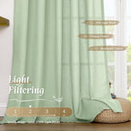 Light Filtering Linen Curtains 84 Inch - Image 4