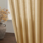 Gold Yellow Linen Curtains for Living Room 63 Inches Long 2 Panel Set Light - Image 4