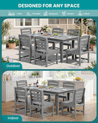 SERWALL Patio Dining Sets for 6 Person, HDPE Dining Set - Image 7