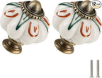 Ivory Pumpkin Knobs 12 Pack Ceramic Cabinet Knobs Vintage Drawer Pulls by Zernmiarder