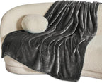 Bedsure GentleSoft Fleece Blanket Twin Size Dark Grey - Image 2