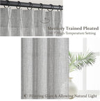 Linen Textured Sheer Light Grey Curtains 102 Inches Long - Image 3