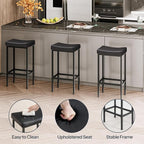 HOOBRO Bar Stools, Counter Height Bar Stools, Saddle Stools, 24.8" Barstools - Image 7