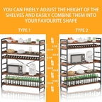 HCHQHS 5 Tier Bookshelf, Adjustable Industrial Bookcase, Vertical Tall Book - Image 4