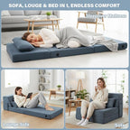 Tiita Convertible Folding Sofa Bed Single Size - Image 4