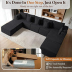 168" Cloud Sectional Couch, Comfort U Shaped Sofa - Image 3