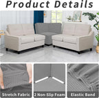 Easy-Going Stretch Soft Sectional Corner Sofa Couch Slipcover Light Gray | - Image 4