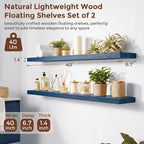 fuqing 40 Inch Floating Shelves | 6.7 Inch Deep Dark Blue Floating Shelves - Image 3