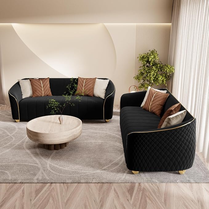 1-Piece Luxury Velvet Sofa Set for Living Room, Elegant Design Couch Set - Image 7