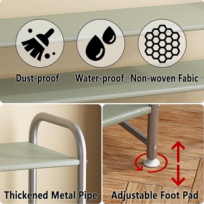 INGIORDAR Shoe Rack 4 Tier Long Storage Organizer Wide Metal Shoe Shelf - Image 6