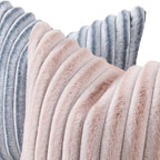 decorUhome Fall Faux Fur Throw Pillow Covers 26x26 Set of 2 Pink White | - Image 2