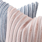 decorUhome Fall Faux Fur Throw Pillow Covers 18x18 Set of 2 Pink White | - Image 2