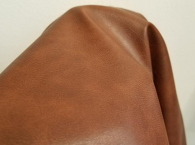 NAT Leathers | Tan Mid Brown Soft Faux Vegan Leather PU | 10 Yards Cut by The - Image 4