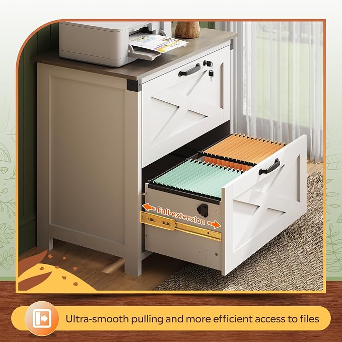 DEVAISE 2 Drawer File Cabinet, Lateral Wood Filing Storage Cabinet - Image 5