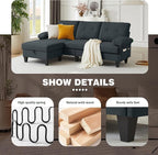 84" Convertible Sectional Sofa, Deep 3-Seater L Shaped Sectional Couch - Image 3