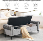 Storage Bench for Bedroom, Velvet 67" End of Bed Bench, King Size Benches - Image 5