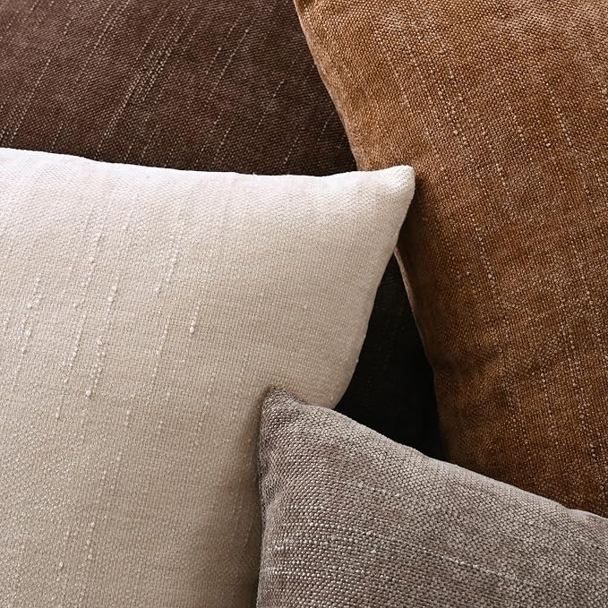 Set of 4 Soft Textured Decorative Throw Pillow Covers 16x16 Inch Cozy Farmhouse - Image 6