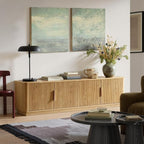 win2win 67" TV Stand for 80 Inch TV, Modern Fluted Entertainment Center - Image 6