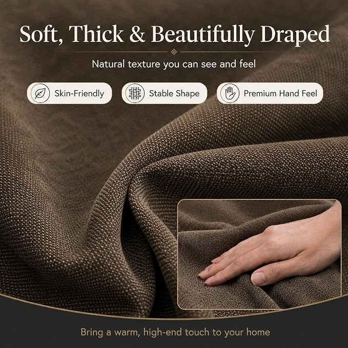 Mini Chenille Linen Blend Upholstery Fabric by the Yard, 57 Inch Wide Soft - Image 8