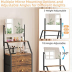 HIGDBFE 4-Drawer Dresser with Mirror, Vanity with 2-Tier Shelves, Fabric Chest - Image 5