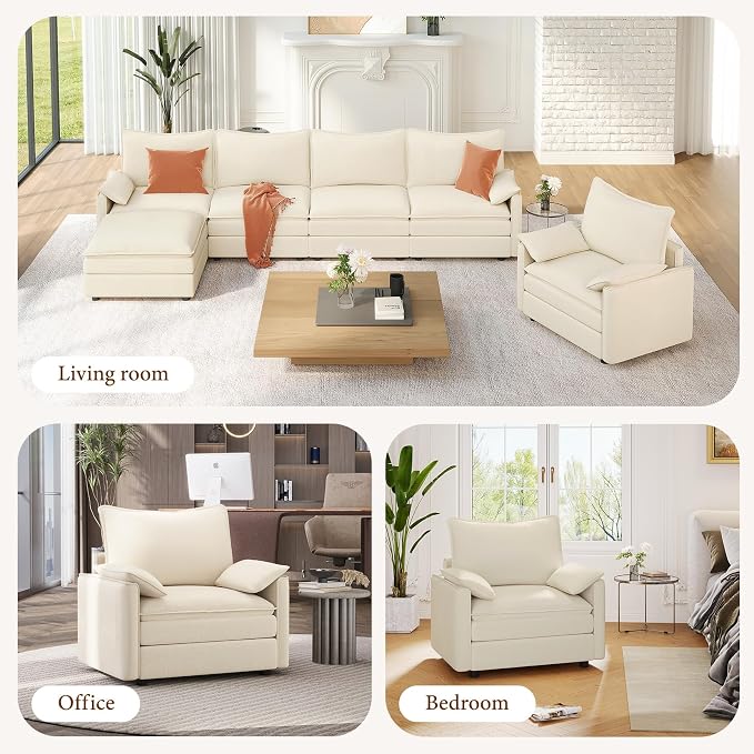 Vesgantti 40" Single Seat Sofa, Comfy Cloud Couch Deep Seat Upholstered Couch - Image 7