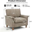 Mid Century Modern Accent Chair, Chenille Comfy Living Room Arm Chairs - Image 2