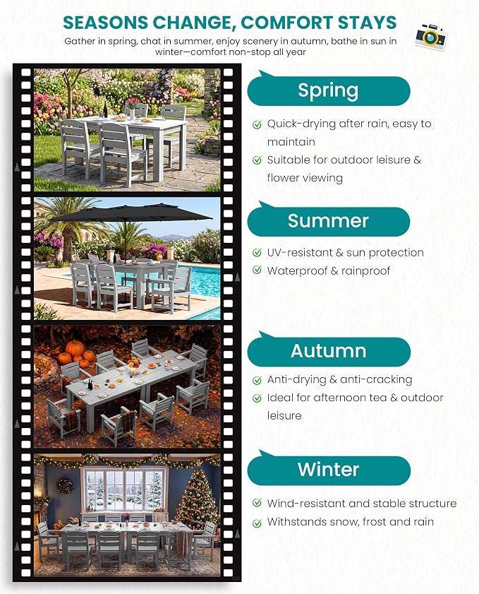 SERWALL Outdoor Dining Sets for 8, Outdoor Dining Sets for 8 Person - Image 7