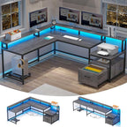SEDETA L Shaped Desk, Gaming Desk by SEDETA