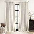 MIULEE Natural Extra Wide Pinch Pleated Blackout Curtains 60x90 Inches | Memory by MIULEE